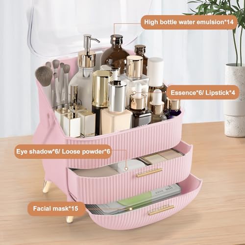 Makeup Organizer for Vanity, Large Capacity Skincare Organizer Countertop