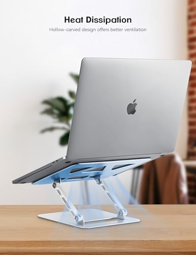 Aoviho Adjustable Laptop Stand for Desk,Portable Laptop Stand Holder and Riser,Foldable Aluminum Notebook Computer Stand
