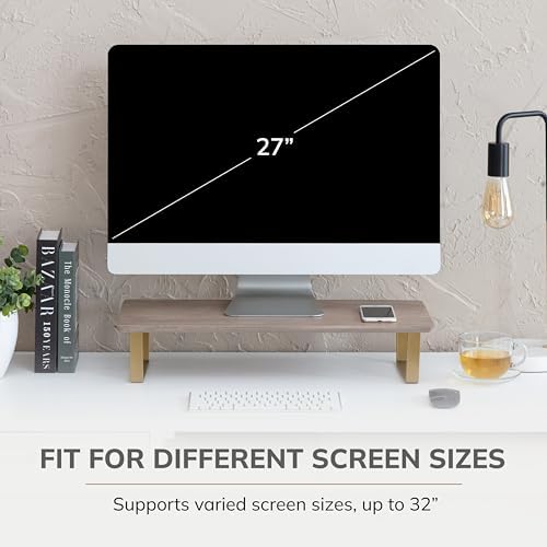 Anji Mountain Monitor Stand for Desk - Desktop Organizer & Laptop Riser, Ergonomic Monitor Riser, Space-Saving, Durable,