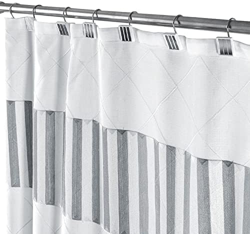 Creative Scents Quilted Mirror Shower Curtain Hooks Decorative | Set of 12