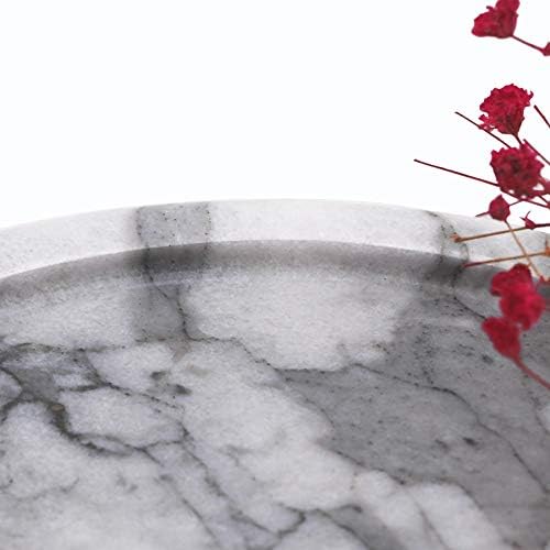 Circular Marble Stone Decorative Tray for Counter, Vanity, Dresser, Nightstand or Desk, Diameter 5-1/2 Inches
