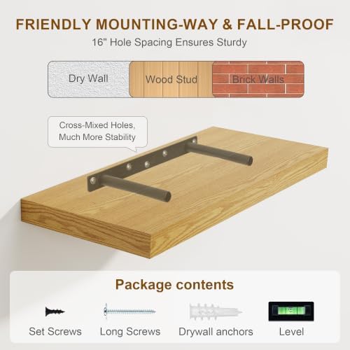Square Floating Shelves for Wall, Small Corner Shelves, 8"W x 8"D, Set of 3