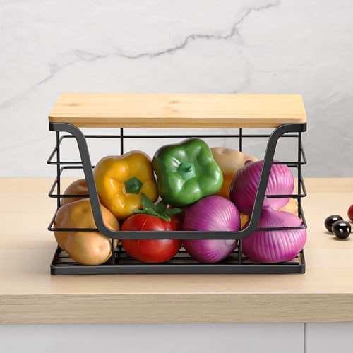 ALOCEO Extra Large Trash Bag Holder Dispenser With Bamboo Top, Wall Mounted Garbage Bag Dispenser Roll Holder for Kitche