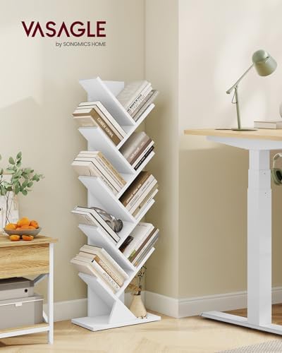 VASAGLE Tree Bookshelf, 9 Tiers, 15 x 7.9 x 45.4 Inches
