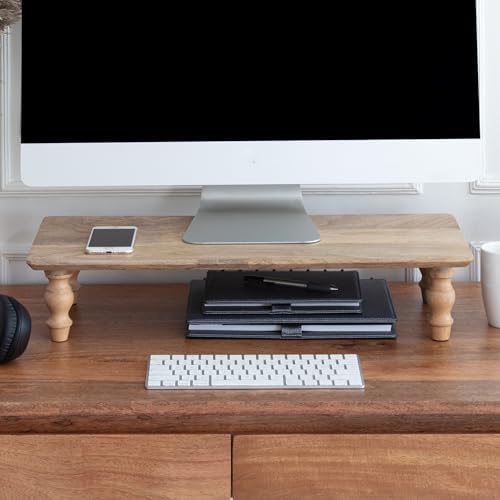 Anji Mountain Monitor Stand for Desk - Desktop Organizer & Laptop Riser, Ergonomic Monitor Riser, Space-Saving, Durable,
