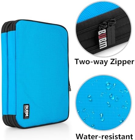 BUBM Double Layer Electronic Accessories Organizer, Travel Gear Bag for Cables, USB Flash Drive, Plug and More, Perfect 