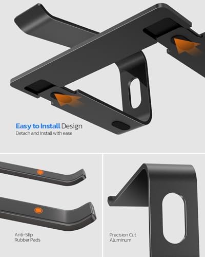 Nulaxy Full Aluminum Laptop Stand, Stable Support to 22 lbs, Black