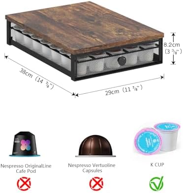 Sedegn Coffee Pod Storage Drawer: Holds 35 K-Cup Pods Coffee Pod Organizer