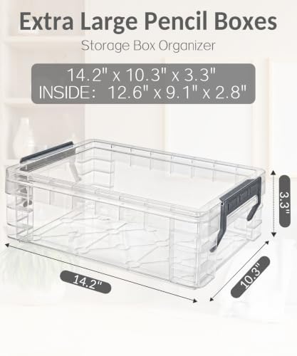 Sooez 2 Pack Large Storage Bins with Lids, Clear Plastic Storage Containers