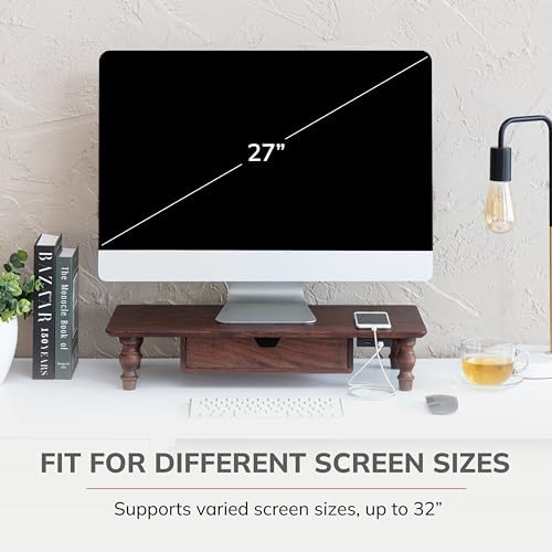 Anji Mountain Monitor Stand for Desk - Desktop Organizer & Laptop Riser, Ergonomic Monitor Riser, Space-Saving, Durable,