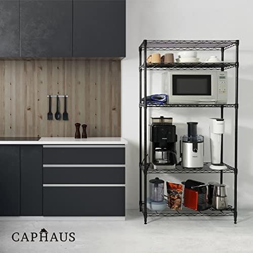 CAPHAUS 3/4/5-Tier Adjustable Height Wire Shelving Unit, Wire Rack Shelving, Metal Steel Storage Shelves, Garage Shelvin