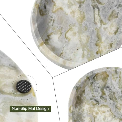 Koville Green Marble Vanity Tray for Bathroom Countertop