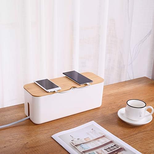 Changsuo Cable Management Box Set Cable Organizer Boxes for Extension Cord Power Stripe Surge Protector Wire Management 