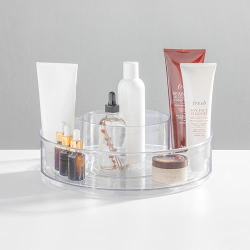 iDesign 12-inch Divided Lazy Susan - Set of 4 - Clear