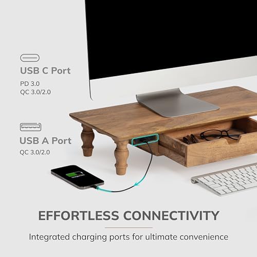 Anji Mountain Monitor Stand for Desk - Desktop Organizer & Laptop Riser, Ergonomic Monitor Riser, Space-Saving, Durable,