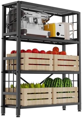 GIOTORENT 4-Wire Heavy-Duty Shelf, Standing Storage Shelves, Metal Shelving Unit Pantry Rack, 1200LB Load Capacity, for 