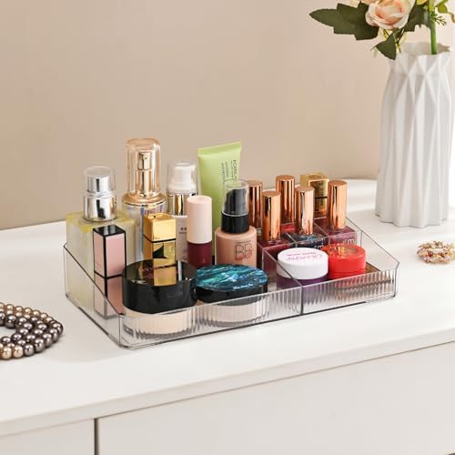 ZHIAI stackable storage drawers, acrylic storage rack, cosmetics and beauty products organizer, suitable for makeup room