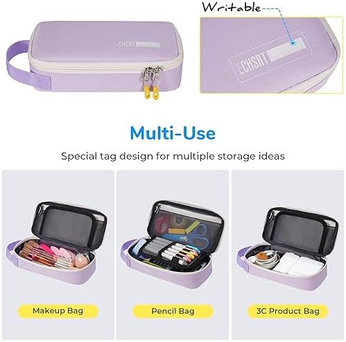 ECHSRT Large Pencil Case, Aesthetic Pen Pouch with Big Capacity, Minimalist Portable Stationery Bag with Handle for Office Organizer Aesthetic Pencil Cases