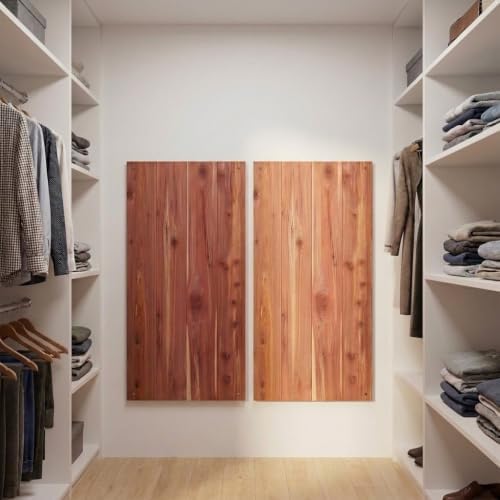 Household Essentials Cedar Fresh Cedar Panels for Closet 2 Pack, Bracket-Free with a Variety of Potential Uses, Natural