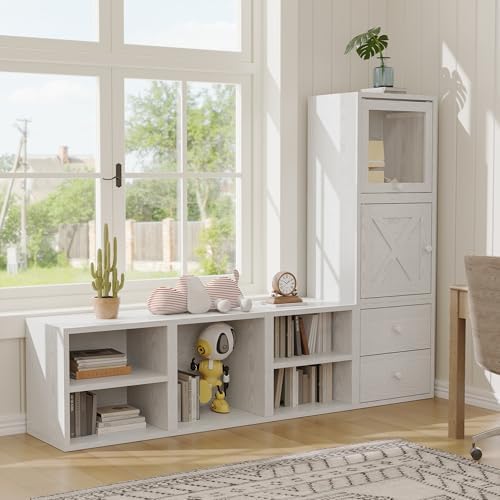 FUSUNBAO Magic DIY Cube Storage Organizer Stackable Cubes for Home Books Clothes Toy-Modular Cubby Storage System-Office