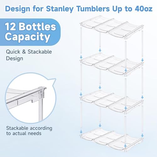 spospo Stackable Water Bottle Organizer for Stanley 40 oz Tumbler