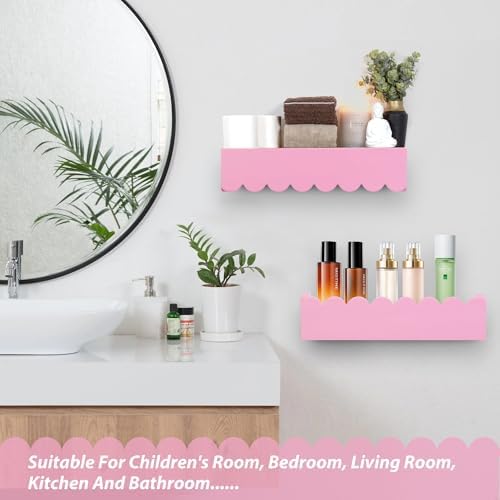 PHOENANCEE Wood Floating Shelves for Wall,Nursery Bookshelf,Kids Book Shelf,Baby Toys Storage Decor Organizer Wall Mount