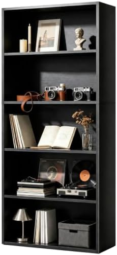 IULULU 53 Inch Tall Bookshelf, 5 Tier Bookcase with Open Storage Shelves