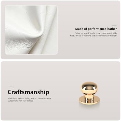 LADSTAG Makeup Organizer,Leather Skin Organizer with 1 Drawer&Tray,Luxury Beige White Makeup Storage for Perfume,Bedroom