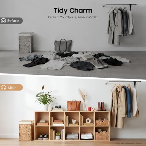 10-Cube Solid Wood Bookshelf, 2-Tier Storage Organizer Semi-Open Floor Display Shelf Closet Cabinet for Home Office Libr