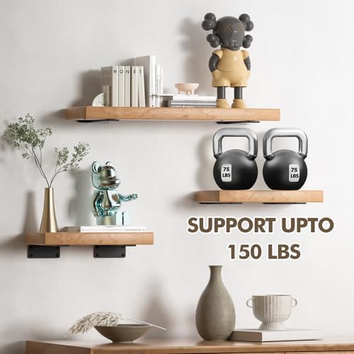 4 Pack Heavy Duty Metal Shelf Brackets 10 inch Long,Black