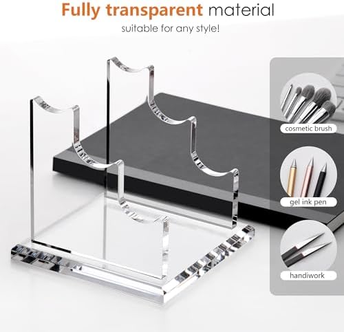 SANRUI 3 Tier Acrylic Pen Holder Display Stand, Clear Desk Pencil Rack
