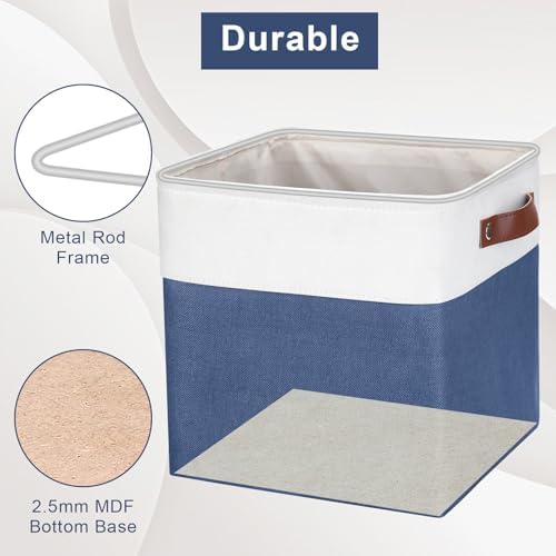 Bagnizer Collapsible Fabric Storage Cubes 11x11 Cube Storage Bins, 4 Pack Closet Baskets Box with Handles for Organizing