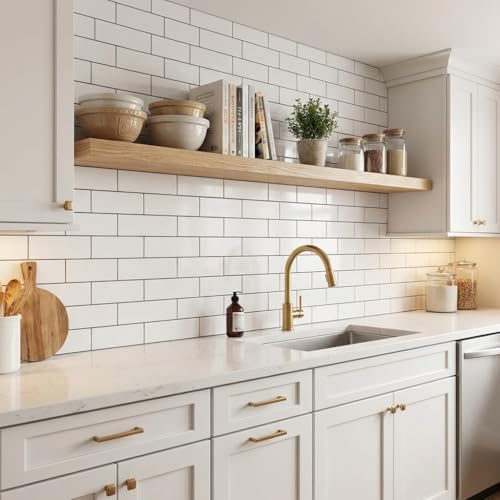 joelsantiques 60 inch Wooden Floating Shelves for Wall - 60x6x2 in, High End Solid Natural Wood, Heavy Duty Bracket, Wal
