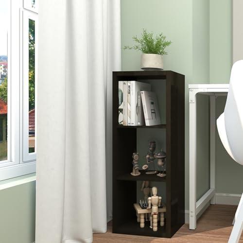 CTESNE【2026 Wooden Thick Frame 3 Cube Storage Organizer Shelf with Anti-Tipping Kits + Reversible Open Back Bookcase, Ho