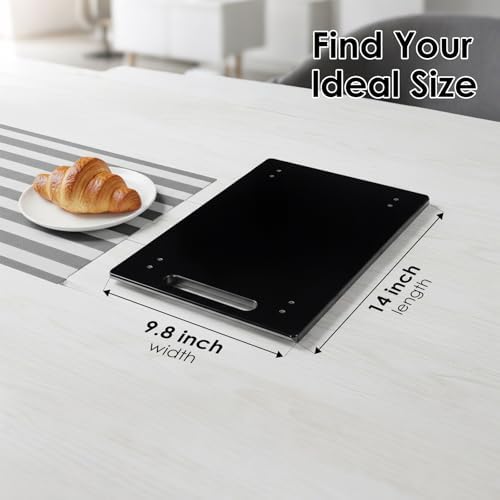 HAYVAN Appliance Slider for Kitchen, Acrylic Sliding Tray, 9.8x14 in, Black