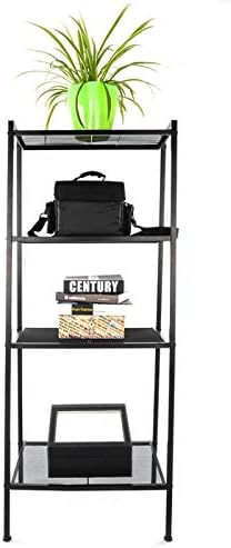 4 Tier Industrial Metal Bookshelf,Modern Ladder Bookcase Storage Organizer,Open Display Storage Rack,Plant Flower Shelve