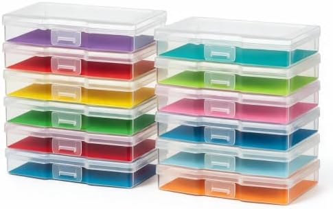 novelinks 12 Pack 4"x6" Photo Storage Boxes and Picture Organizer (Clear)