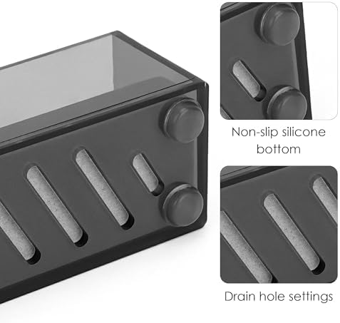 Acrylic Electric Toothbrush Holder with Diatomite Drying Stone, Bathroom Drawer Organizer with Drainage Hole for Tooth B