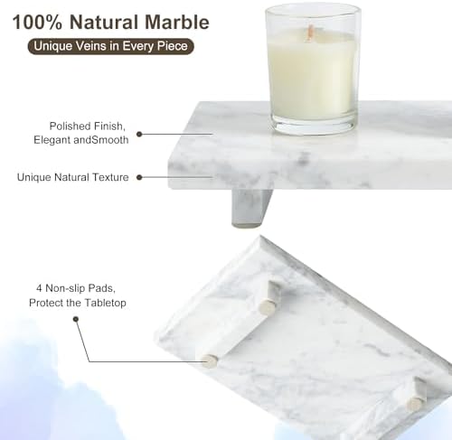 Natural Marble Tray Pedestal Stand – Soap & Jewelry Riser for Bathroom Counter, Kitchen Sink, Vanity Organizer, Decorati