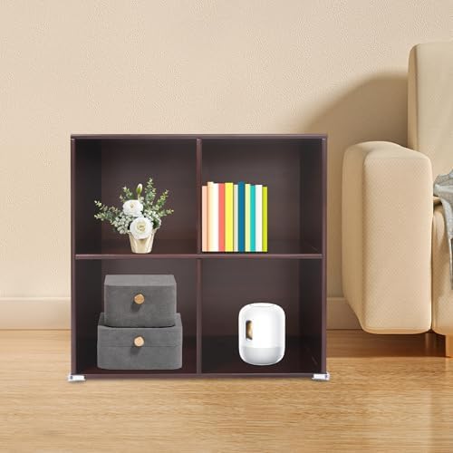 Solid Wood Cube Bookcase, Floor-Standing Storage Bookshelf(4-Cube)