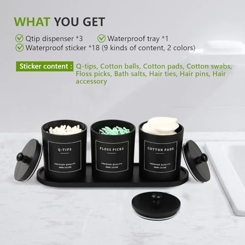 eggs sound 3 Pack Qtip Holder - Bathroom Organizers and Storage, Cotton Round Holder Cotton Swab Ball Dispenser Holder w
