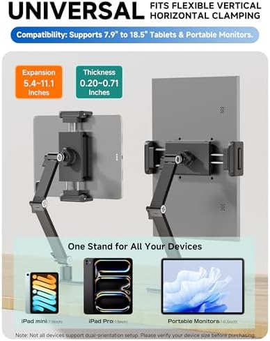 Portable Monitor Stand Holder for 15.6",18.5", Heavy Duty Aluminum Desktop