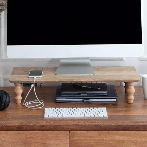 Anji Mountain Monitor Stand for Desk - Desktop Organizer & Laptop Riser, Ergonomic Monitor Riser, Space-Saving, Durable,