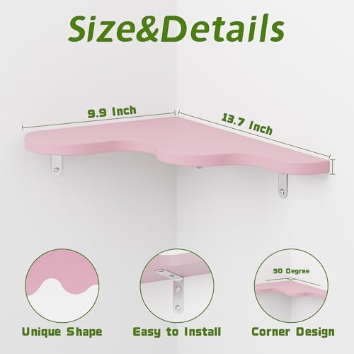 Cute Cloud Shelves, Wavy Floating Corner Shelf, Cute Corner Wall Shelves for Nursery Decor, Cloud Shelf for Bedroom,Livi