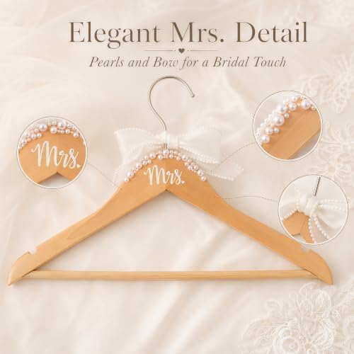 3 Piece Bride and Groom Hangers, Wooden Formalwear Display Set