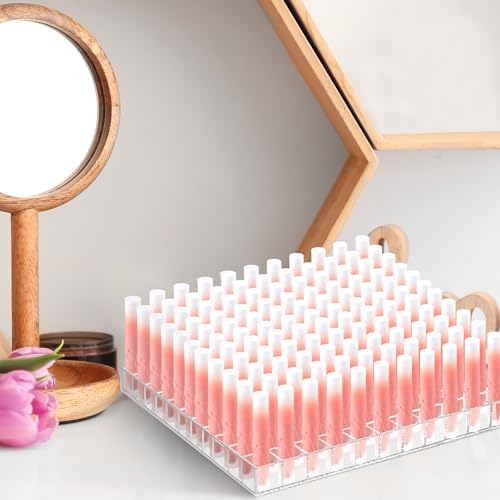 Mumufy Lipstick Holder Clear Acrylic Makeup Organizer Display, 121 Slot
