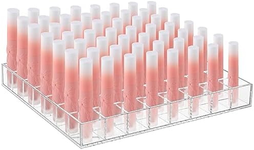 Mumufy Lipstick Holder Clear Acrylic Makeup Organizer Display, 56 Slot