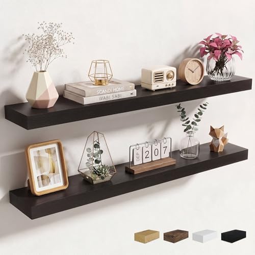 Axeman 40Inch Floating Shelves for Wall, 2 Packs, Invisible Brackets, Black