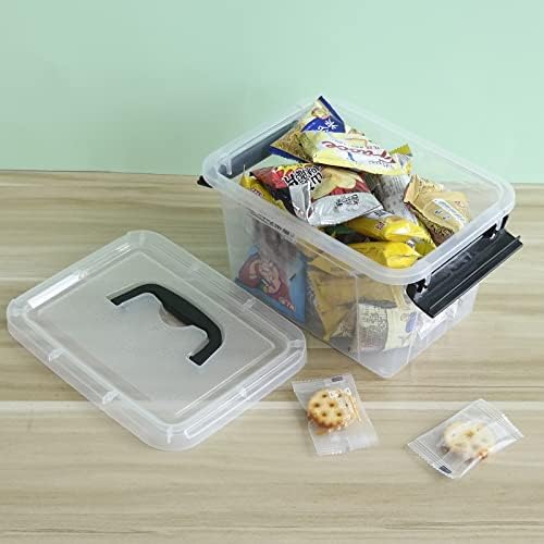 Farmoon 3.5 Quart Clear Storage Bin, Small Plastic Container Box, 6 Pack