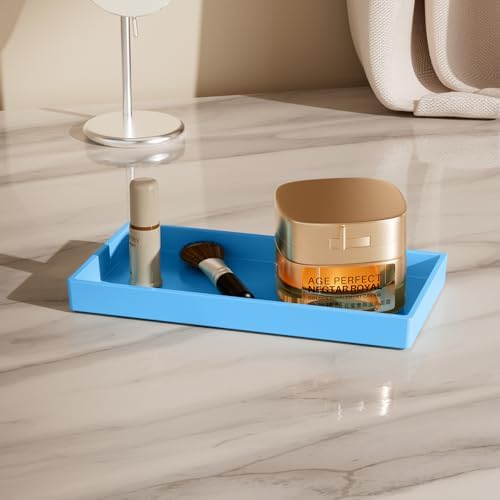 Vanity and Bathroom Tray, 7.7" ABS Countertop Organizer,Waterproof Vanity Tray for Toilet Tank,Perfume,Soap,Keys,Bathroo